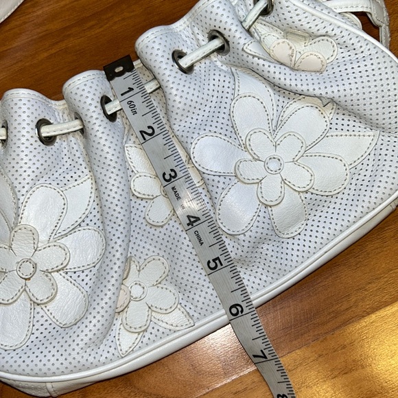 Isabella Fiore Perforated Leather Bag with 3D Flowers - Picture 5 of 11